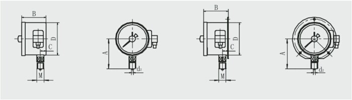 防爆电接点压力表外形尺寸 防爆电接点压力表外形尺寸
